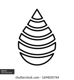 Icono de contorno de gotas de agua, ilustración vectorial. Estilo de diseño plano