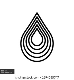Icono de contorno de gotas de agua, ilustración vectorial. Estilo de diseño plano