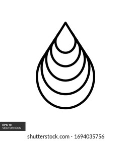 Outline of water drops icon, vector illustration. Flat design style