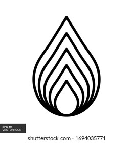 Outline of water drops icon, vector illustration. Flat design style