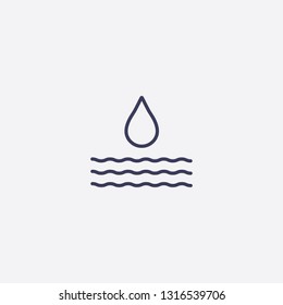 Outline water icon illustration isolated vector sign symbol