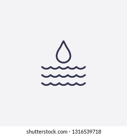 Outline water icon illustration isolated vector sign symbol