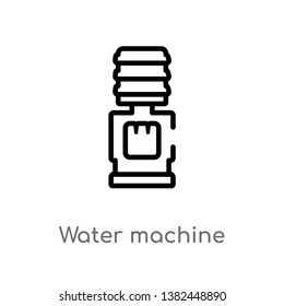 outline water machine vector icon. isolated black simple line element illustration from gym equipment concept. editable vector stroke water machine icon on white background