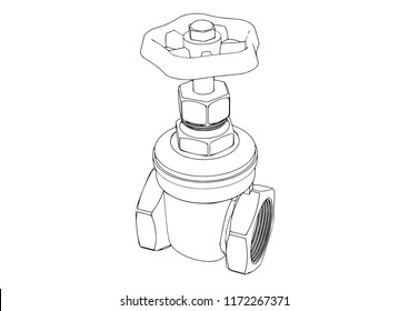 outline of a water tap vector