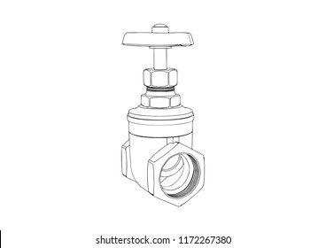 outline of a water tap vector