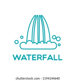 Outline waterfall icon. Vector illustration