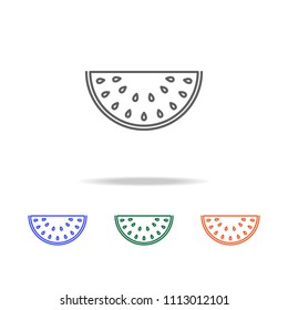 Outline watermelon icon. Elements of fruits and vegetables in multi colored icons. Premium quality graphic design icon. Simple icon for websites, web design, mobile app on white background