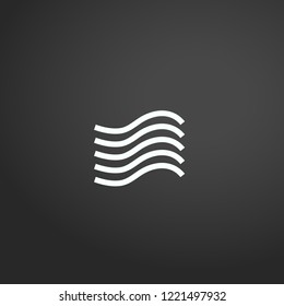 Outline Wave Icon isolated on grey background. Modern simple flat symbol for web site design, logo, app, UI. Editable stroke. Vector illustration. Eps10