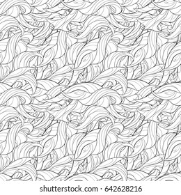 Outline wave ornament with a weave of patterns, endless tracery.