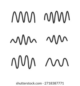 Contorno onda ziguezague linha arte forma estilo plano design isolado vetor ilustração no fundo branco.