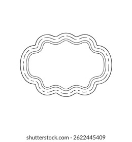 Outline of wavy organic label shape with irregular edges
