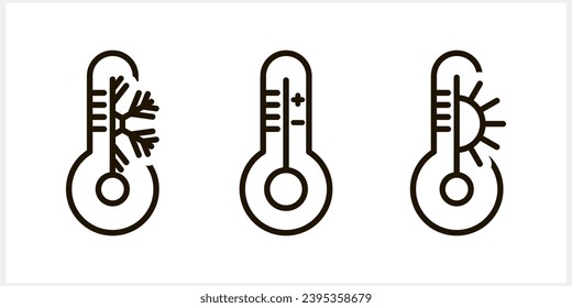Outline weather clipart isolated Doodle thermoneter art sketch Vector stock illustration EPS 10