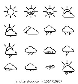 Outline weather icon pack. Flat icon for application and website. Eps 8 compatible - Vector
