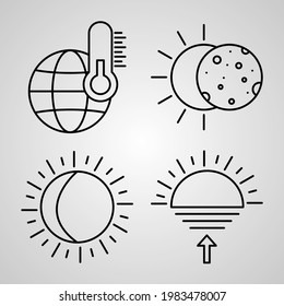 Outline Weather Icons isolated on White Background
