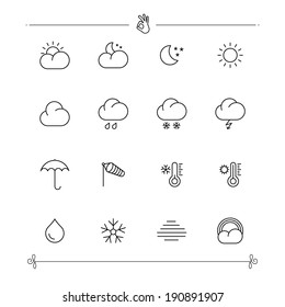 Outline Weather Icons Set Collection