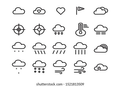 Outline Weather Icons - Vector
