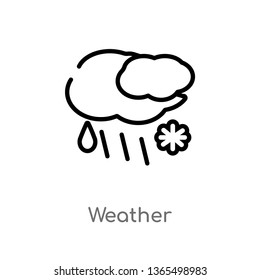 outline weather vector icon. isolated black simple line element illustration from meteorology concept. editable vector stroke weather icon on white background