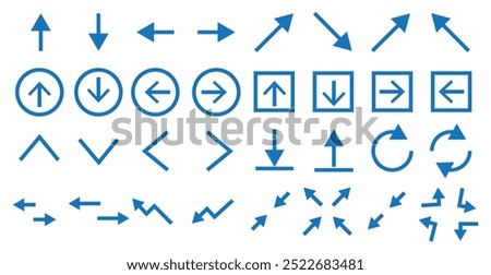  outline web arrows icons such as up arrow, left arrow, shuffle, right arrow, distribute spacing vertical, bottom left, top left, up down vector thin line icons for web design, mobile app.