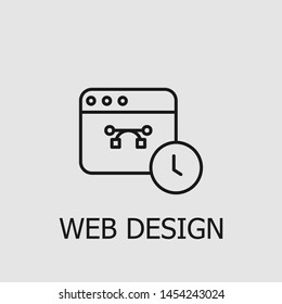 Outline web design vector icon. Web design illustration for web, mobile apps, design. Web design vector symbol.