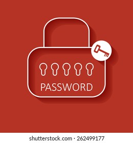 Outline web form to access the site. Password and lock. Mobile and web applications.