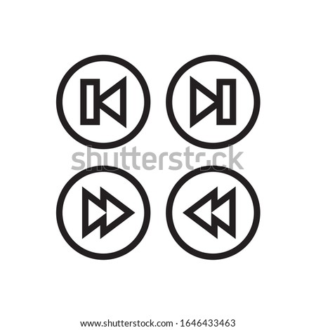 outline web icon forward, backward, previous, skip