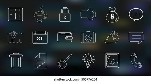 Outline web icon set