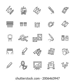 Rahmenweb-Icon-Set - Zeichenwerkzeuge