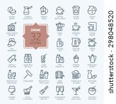 Outline web icon set - drink (coffee, tea, alcohol)