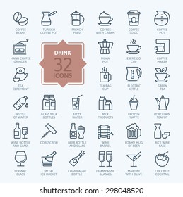 Outline Web Icon Set - Drink (coffee, Tea, Alcohol)