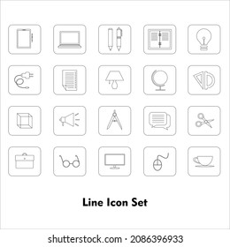 Outline web icon set. Education icon collection