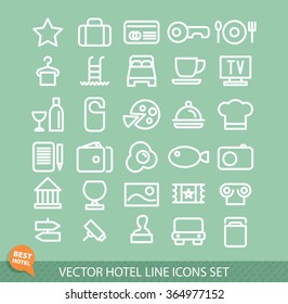 Outline web icon set - Hotel services