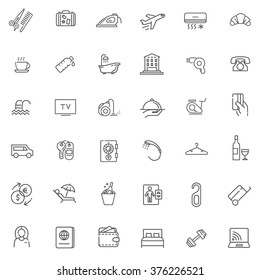 Outline web icon set - Hotel services