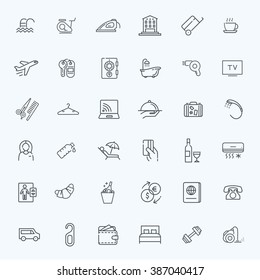 Outline web icon set - Hotel services