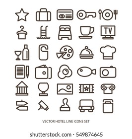 Outline web icon set - Hotel services
