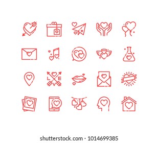Outline web icon set - love