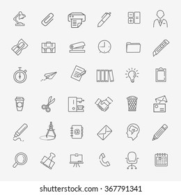 Outline web icon set - Office