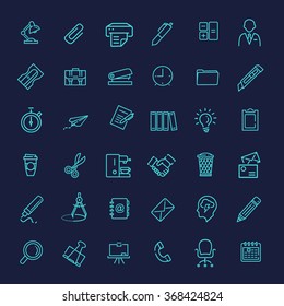 Outline web icon set - Office