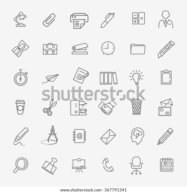 Outline web icon set -\
Office