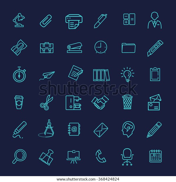 Outline web icon set -
Office