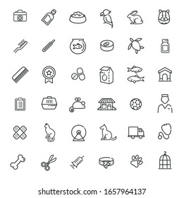 Outline web icon set - pet, pet shop
