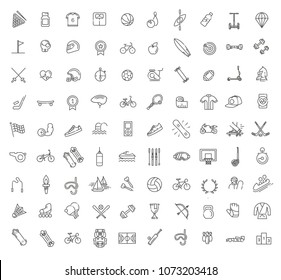 Outline web icon set - sport and fitness