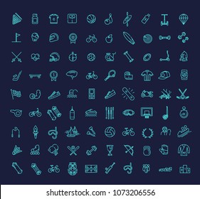 Outline web icon set - sport and fitness