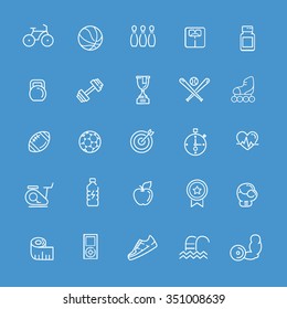 Outline web icon set - sport and fitness