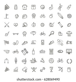 Outline web icon set - sport and fitness