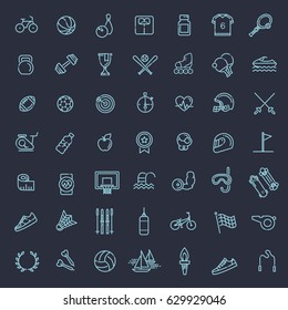 Outline web icon set - sport and fitness