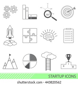 Outline web icon set - start-up project