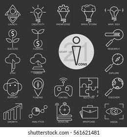 Outline web icon set - start-up project
