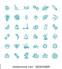 Outline web icon set - summer, beach. summer icon set