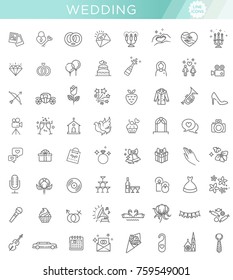 Outline web icon set wedding