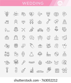 Outline web icon set wedding